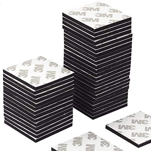Doppelseitige Klebepads,50 Stück Extra Starke 3M Klebepads Selbstklebende Schaumstoffpads Schwarzes Quadrate Doppelseitiges Schaumstoff-Pads für Wände Bodentür Kunststoff Gläser Metalle 4*4CM