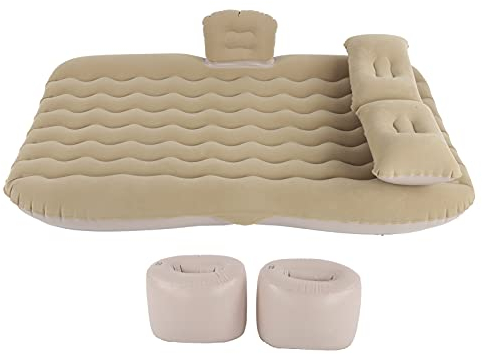 Rücksitz Matratze Luftbett, 12 V Luftpumpe PVC Beflockung Auto Aufblasbare Auto Rücksitz Matratze Safe Block Rund Pier Wavy Stripes für Sedan Water