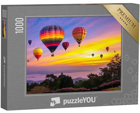 puzzleYOU: Puzzle 1000 Teile „Heißluftballons über Chiang Mai, Thailand“ – aus der Puzzle-Kollektion Ballon, Heißluftballons, Himmel & Jahreszeiten