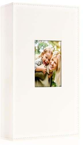 Ywlake Album Fotografico 10x15 300 con Tasche, Cuoio Porta Foto Album Portafoto Orizzontali Tascabile Tasca Beige