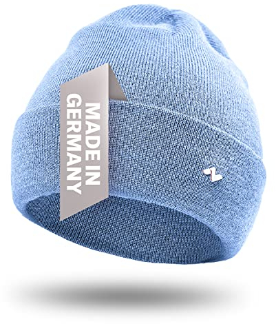 NYTTED® Merino Mütze Herren & Damen | 100% feinste Merinowolle | warm, weich & Strechy | Wollmütze Herren & Damen, Wintermütze Herren & Damen, Strickmütze für Herren & Damen, Merino Herren | Hellblau