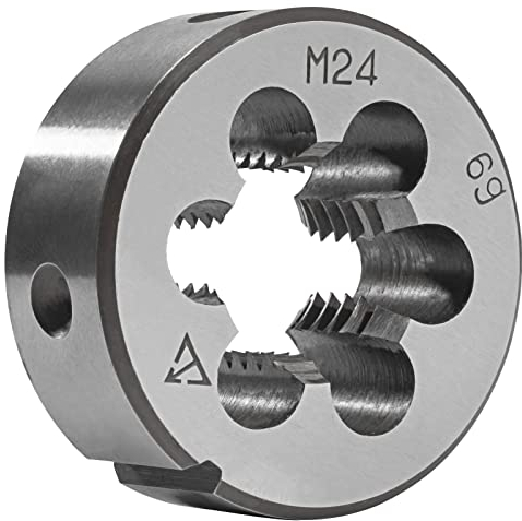 Aceteel M24 x 3 mm metrisches rundes Gewindeschneider, Rechtshänder, Maschinen-Schneideisen M24 x 3