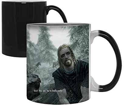 Getagift You're Finally Awake Meme Birthday Secret Santa Einzigartige Keramiktasse mit Farbwechsel.