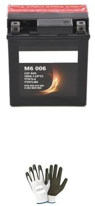 Compatible avec BETAMOTOR M4 4T 350 2003 A 2008 Batterie Bosch Deja PRÊTE A l'emploi 6AH AMP YTX7L-BS Batteries 12V Moto Scooter Charge M6006 114X71X131MM