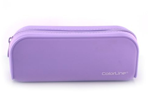 office box Porta Todo- Estuche de Silicona Rectangular COLORLINE - Ref.58111LI- Cierre de Cremallera - Gran Capacidad y Duración by (Lila)