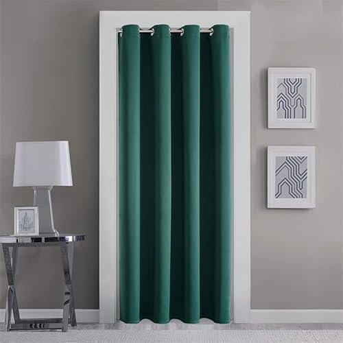 GYROHOME Rideaux occultants à œillets de Couleur Unie pour Porte et fenêtre, Vert foncé, 100 x 200 cm