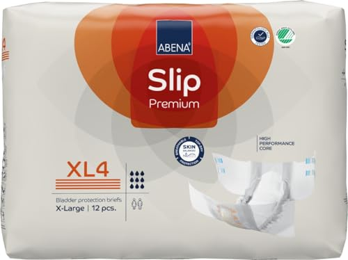 ABENA Slip Premium - Gr. XL4 - Inkontinenzwindeln und Inkontinenzunterhosen, Blasenschwäche - 4er Pack mit je 12 Stück (48 Windeln)