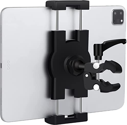 Mippko Support de tablette pour barre de bateau, support de guidon de bateau, pince rotative à 360°, support en alliage d'aluminium antidérapant, compatible avec iPad/Nexus/LG G/liseuse/iPhone de 4,7