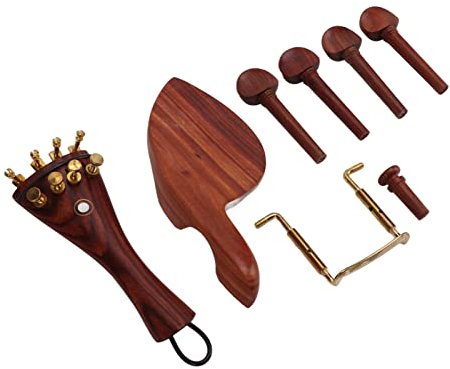 Geigenteile Geigenersatzteile Zubehör High End Jujube Holz Saitenhalter Kinnstütze Stimmwirbel Endknopf Geigensaiten 4/4, Geigensteg