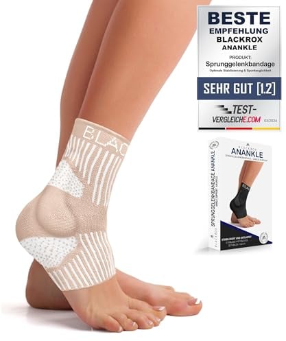 BLACKROX Sprunggelenkbandage [Vergleichssieger 2024] Gr. S-L | Für Damen & Herren | Bandage für das Fußgelenk | Perfekt für Sport, Fußball, Joggen & Bodybuilding | ANANKLE | Rosa Gr. S