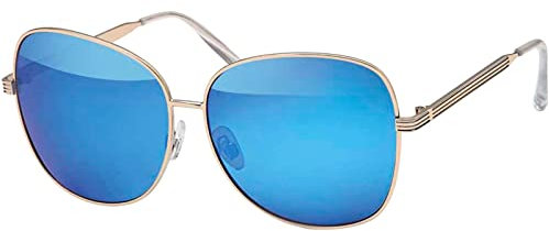 BEZLIT Herren Piloten Sonnen Brille Designer Metallrahmen 30416 Blau Gold