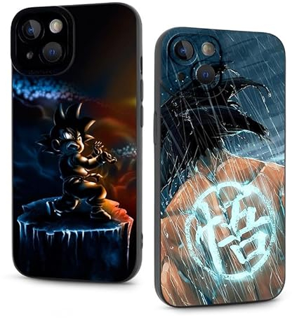 Handyhülle 2 Stück für Samsung Galaxy S22 5G Hülle 6.1'' Anime Dragonball Z Super Z DBZ Son Goku Manga Junge Muster Design Case All Inklusiv Linsen Schutzhülle Stoßfest TPU Weich Ultra Dünn Cover,03