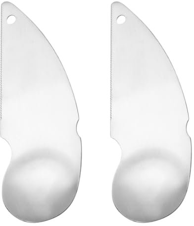 ABOOFAN Kürbis 2 Stk Kiwi Messer Kiwi Gemüseschäler. Kiwi Slicer. stainless steel peeler küchenhelfee Kartoffelschneider Kartoffelschäler Fleisch-Obst-Löffel Kiwi-Handwerkzeuge