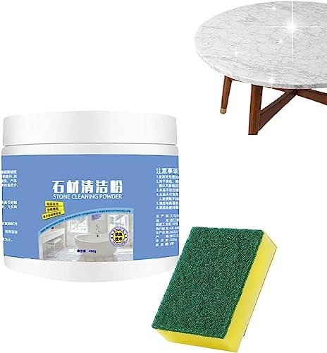 Detergente per macchie di olio di marmo da cucina, polvere multiuso per la pulizia di pietre, detergente e lucidante per marmo, piastrelle, granito, piani cottura (1 pezzo)