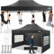 COBIZI Pavillon 3x4,5 Wasserdicht Stabil Winterfest mit 3 Seitenwand,Popup Faltpavillon Partyzelt,Faltbarer Sonnenschutz Gartenpavillon für Strand Hochzeit Camping mit Handtasche(3 mal 4,5m Schwarz)