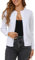 BERESIA Ladies Cardigan Womens Knit Sweater with Buttons Round Neck Crewneck Coat Elegant, White L