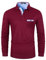 KUNJLELP Men's Premium Long Sleeve Polo Shirt Casual Cotton T-Shirt with Real Pocket,Red 37,3XL