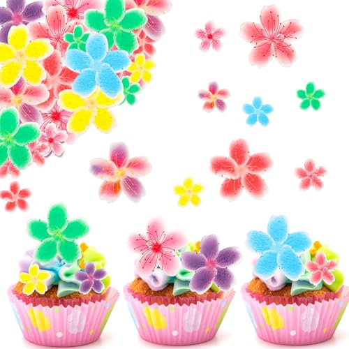 Catelves Essbare Blumen für Torte,35 Stück Tortendeko Blumen Essbar,Essbare Blüten Tortendeko,Blumen Deko Torte,Kuchen Deko Blumen,Esspapier Blumen Cupcake Topper,Muffin Deko Essbar Geburtstag