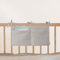 Babybett Aufbewahrungstasche aus 100% Baumwolle Musselin, für das Beistellbett, Babybett, Kinderbett. Ideal zum Verstauen von Windeln, Schnullern (Stone)
