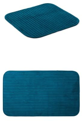 Gözze Badteppich Berlin 2er Set, 50x45 cm + 50x70 cm, Farbe: Petrol