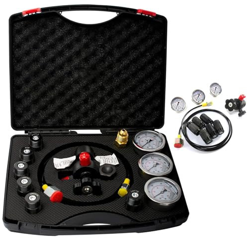 Stickstoff-Schockfüllset, Hydraulikdruck-Testset, Akkumulator-Ladeset, Stickstoffregler, mit 7 Adaptern, 3 Messgeräten, 1 Gasschlauch, (1500 PSI / 4000 PSI / 6000 PSI)