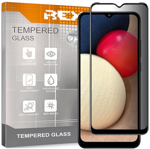 REY Protector de Pantalla Antiespía para Samsung Galaxy A12 - Galaxy M12, Cristal Vidrio Templado Premium
