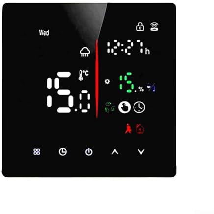 Feegow Smartes Thermostat, LCD-Raumthermostat, Raumregler, Fußbodenheizungstemperaturregler, programmierbar und Mehrraumsteuerung (schwarz, 3 A)