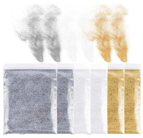 120g Glitzerpulver Zum Basteln Glitzer FüR Kerzen GießEn Glitter Glitzer Pulver Zum Basteln Glitzerstaub Zum Basteln Streu Glitzer Glitzerpuder Zum Basteln Glitzer Gold Silber Glitzerpulver Weiß 0.3mm