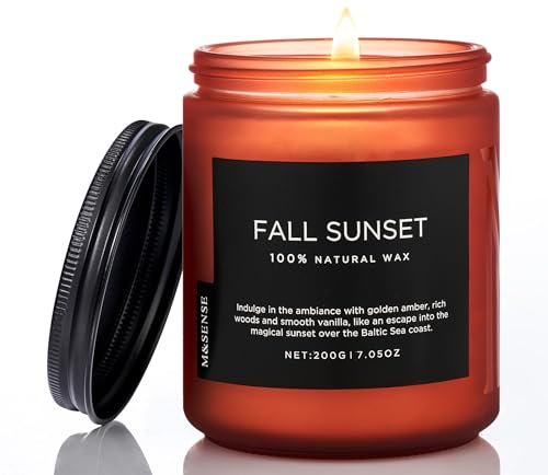 M&SENSE Duftkerze im Glas – Sojawachskerze Rosa Strand 200g | Fruchtiges und Blumiges Aroma | 50 Stunden Brenndauer | Natürliche Kerze für tropische Atmosphäre und Entspannung