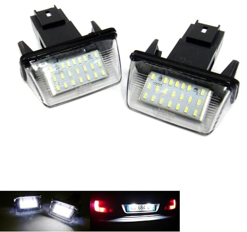 RZG 2x LED Licence Number Plate Light White For Berlingo C3 Picasso C3 C4 Grand Picasso C5 DS4 Saxo Xsara Jumpy Dispatch III SpaceTourer Combo E Vivaro C Zafira Life single tailgate