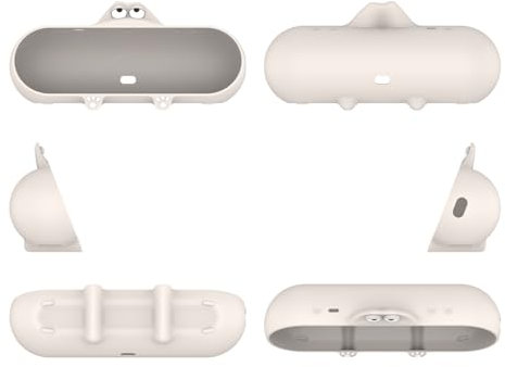 Silicone Case Stand For Beats Pill 2024 Protective Cute Cover for Smart Speaker Kids Drop Protection Dustproof Solid Color Simple And Minimalist (White)