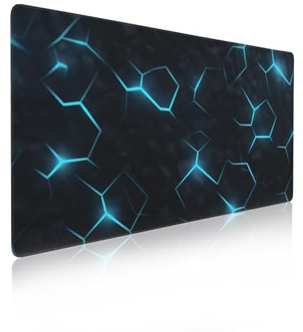 Glowing Blue Lightning Gaming Mouse Pad,Desk Mat,Non-Slip Rubber Base Large Gaming Mouse Pad for Computer Keyboard Laptop,Desk Decor for Girl,Desk Decor(31.5x15.7 in)