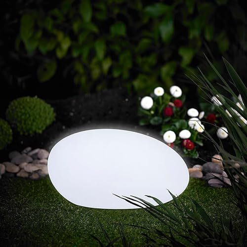 MeLiTec Solarlampe - mehrfarbige Bodenbeleuchtung für Garten, Balkon & Terrasse - Solar-Boden-Leuchte mit Farbwechsel - bis 8h Leuchtdauer - inkl. Akku - aus Kunststoff Form Stein