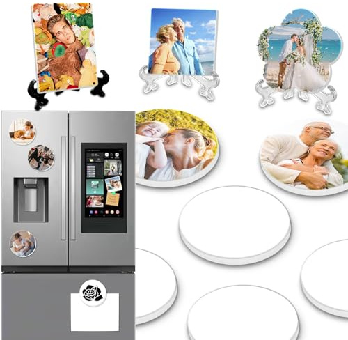 Individueller Kühlschrankmagnet mit Ihrem Foto – Kristall-Kühlschrankmagnete – Personalisierte Kühlschrankmagnete mit Bild für Home-Office-Schränke, Hochzeiten (Keramik, Rund)