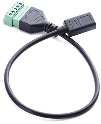 Psdndeww Elektronisches Kabel, Typ C, USB-Buchse auf 5-polige Schrauben, Schraubklemmen, Kabel für Strukturverkabelung und Geräte-Ladebedarf