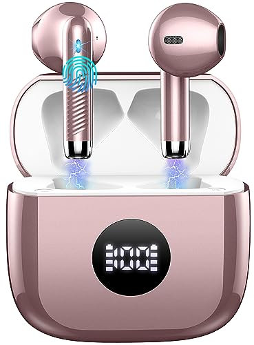 Jxrev Bluetooth Kopfhörer, In Ear Kopfhörer Kabellos Bluetooth 5.4, IP7 Wasserdicht Wireless Kopfhörer mit Mikrofon, 40H Immersiver Deep Bass Earbuds, Digitale LED-Anzeige Ohrhörer