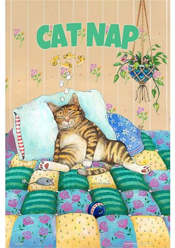 PieceRelax PieceClicks Plastic Jigsaw Puzzles for Adults 500 Pieces Cat Puzzle Gary Patterson - Cat Nap - 18.8 x 12.6 Inches, Cozy Cat Lover Jigsaw Puzzle [U1061]
