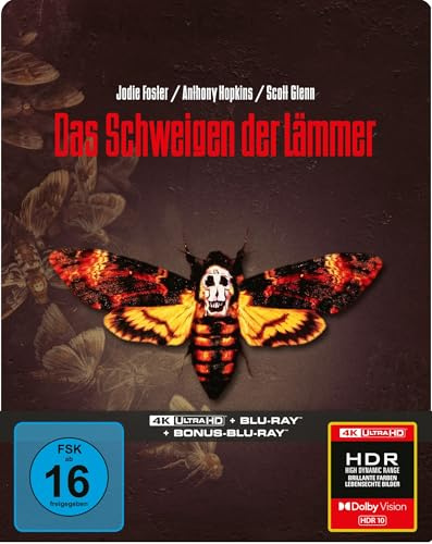 Das Schweigen der Lämmer - Limitiertes SteelBook (4K Ultra HD+Blu-ray+Bonus-Blu-ray) [Region B] [1991]