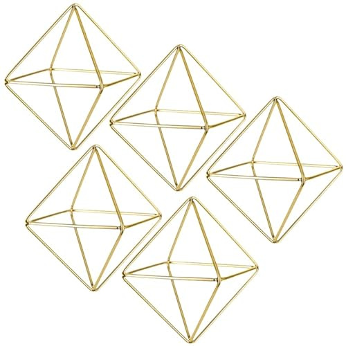 Didiseaon Geometrischer Luftpflanzenständer Metall 5Er Set Mini Air Plant Display Ständer Für Wohnzimmer Schlafzimmer Dekoration Und Kleine Glühbirnen Lampenschirm 3.15X2.36X2.36In