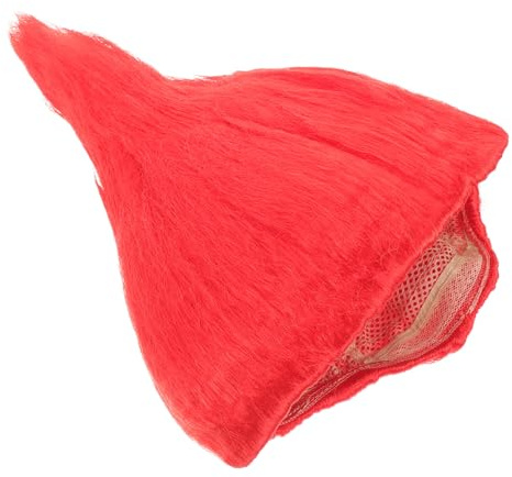 DIKACA Genius Flame Shape Perücke Rot Troll Festival Cosplay Haarschmuck Halloween Karneval Karnevalskostüm Damen Leichtes K-silk Material Sicher und Detailgetreu