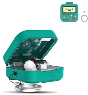 Case for Nothing Ear (3) Wireless Earbuds,daunke Soft Silicone Protective Cover,Case with Round buckle,Shockproof & Drop-resistant, Full Protection,Green game console appearance