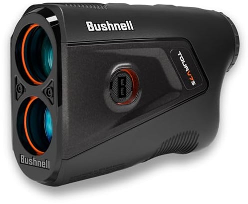 Bushnell Golf Tour V7 - Telemetro laser con tecnologia Tour Trusted Slope, display a doppio colore, richiamo gamma di yardage, portata 1300 metri e ingrandimento 6x