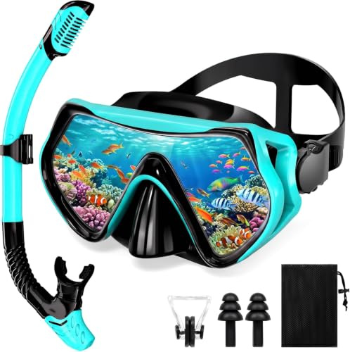 Masque Snorkeling 180° Vue Panoramique HD Ajustable Adulte