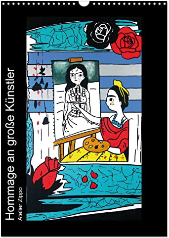 Hommage an große Künstler (Wandkalender 2024 DIN A3 hoch), CALVENDO Monatskalender: Pop Art Mix, bekannte Maler und Arbeiten neu interpretiert (CALVENDO Kunst)