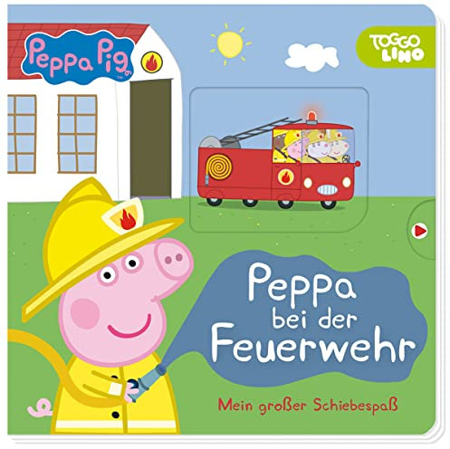 Peppa Pig: Peppa bei der Feuerwehr: Mein großer Schiebespaß: Pappbilderbuch mit Schieb- und Ziehelementen
