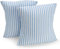 FILU Kissenbezug 50 x 50 cm 2er Pack (Farbe wählbar) Hellblau/Weiß gestreift - Kissenhülle, Kissen, Sofakissen, Dekokissen, Sitzkissen, 100% Baumwolle, Deko für jeden Raum, Garten und Terrasse