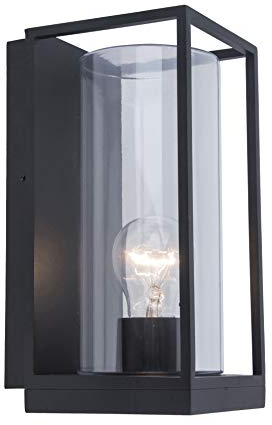 LUTEC Außenwandleuchte Flair,Wandleuchte aus Aluminium in Schwarz,1-flammige Außenleuchte (1xE27 max. 40 Watt),Außenleuchte mit Lichteffekt für Terrasse, Garten und Fassaden