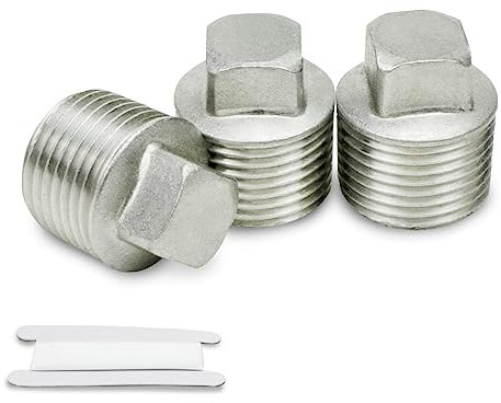 Bwintech 3 Stück 1/4 Male BSP Edelstahl 304 Male Cap Hex Socket Pipe Plug Fittings Connector for Pipe Connecting Conversion