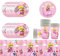 Prinzessin Pfirsich Birthday Party Geschirr, Party Zubehör, Pappteller Set, inklusive Tischdecke, Teller, Tassen, Servietten für Baby Showers, Hochzeiten, Jubiläen (20 Gäste)