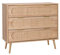 Alice's Home - Commode. Eva. décor Bois et cannage Arrondi. 3 tiroirs L 90 x l 39 x H 79cm